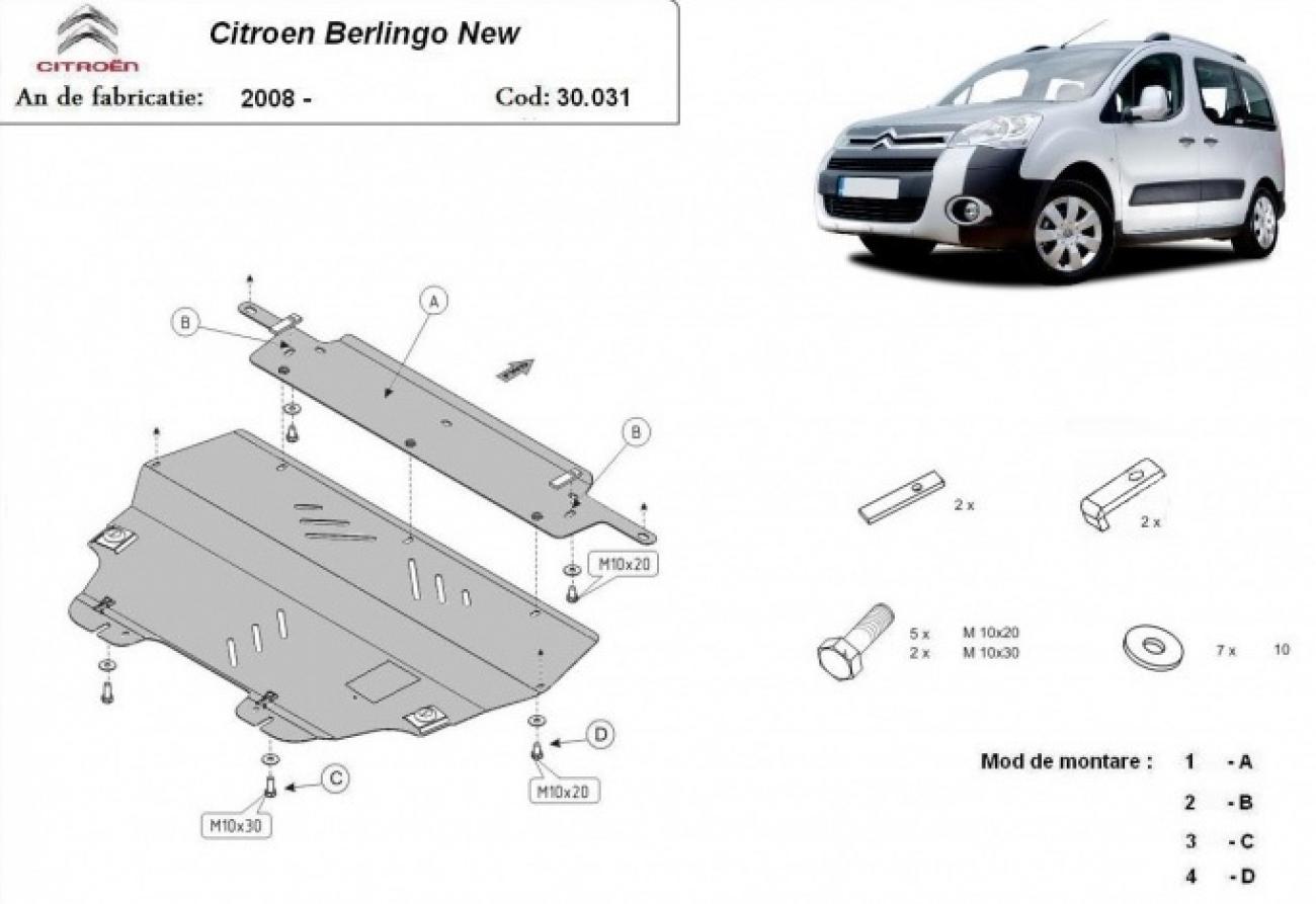 Engine skid plate Citroen Berlingo - 2