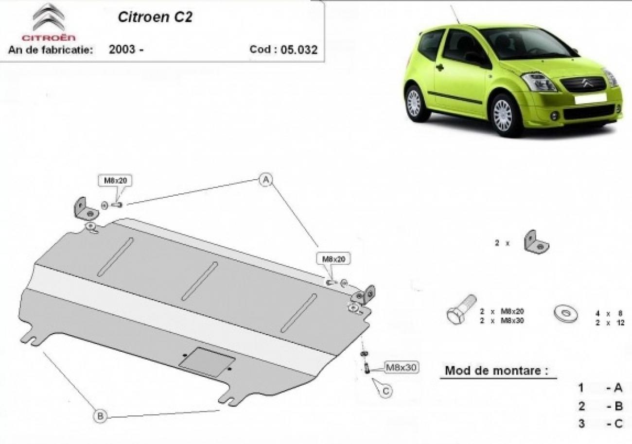 Engine skid plate Citroen C2 - 2