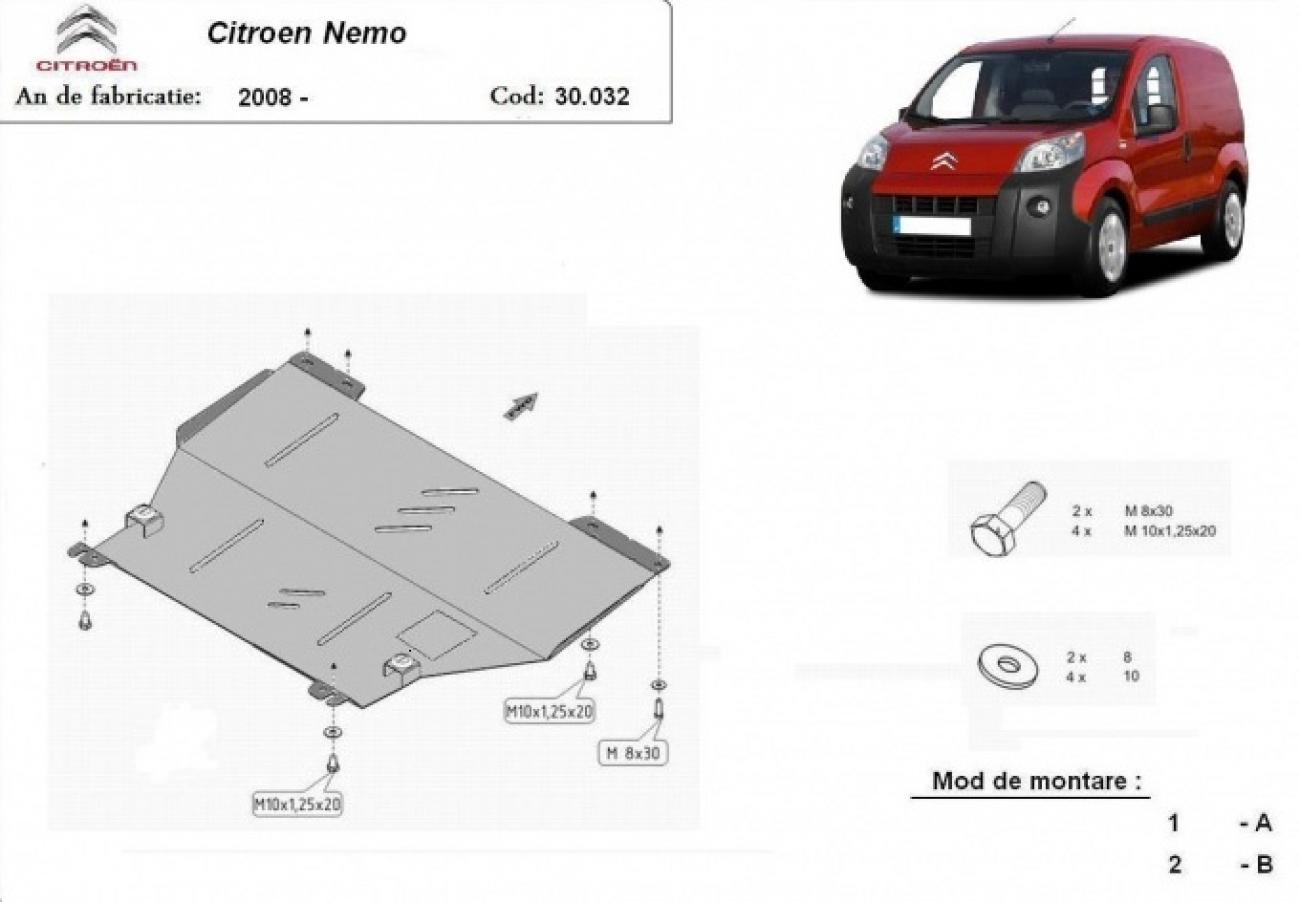 Engine skid plate Citroen Nemo - 2