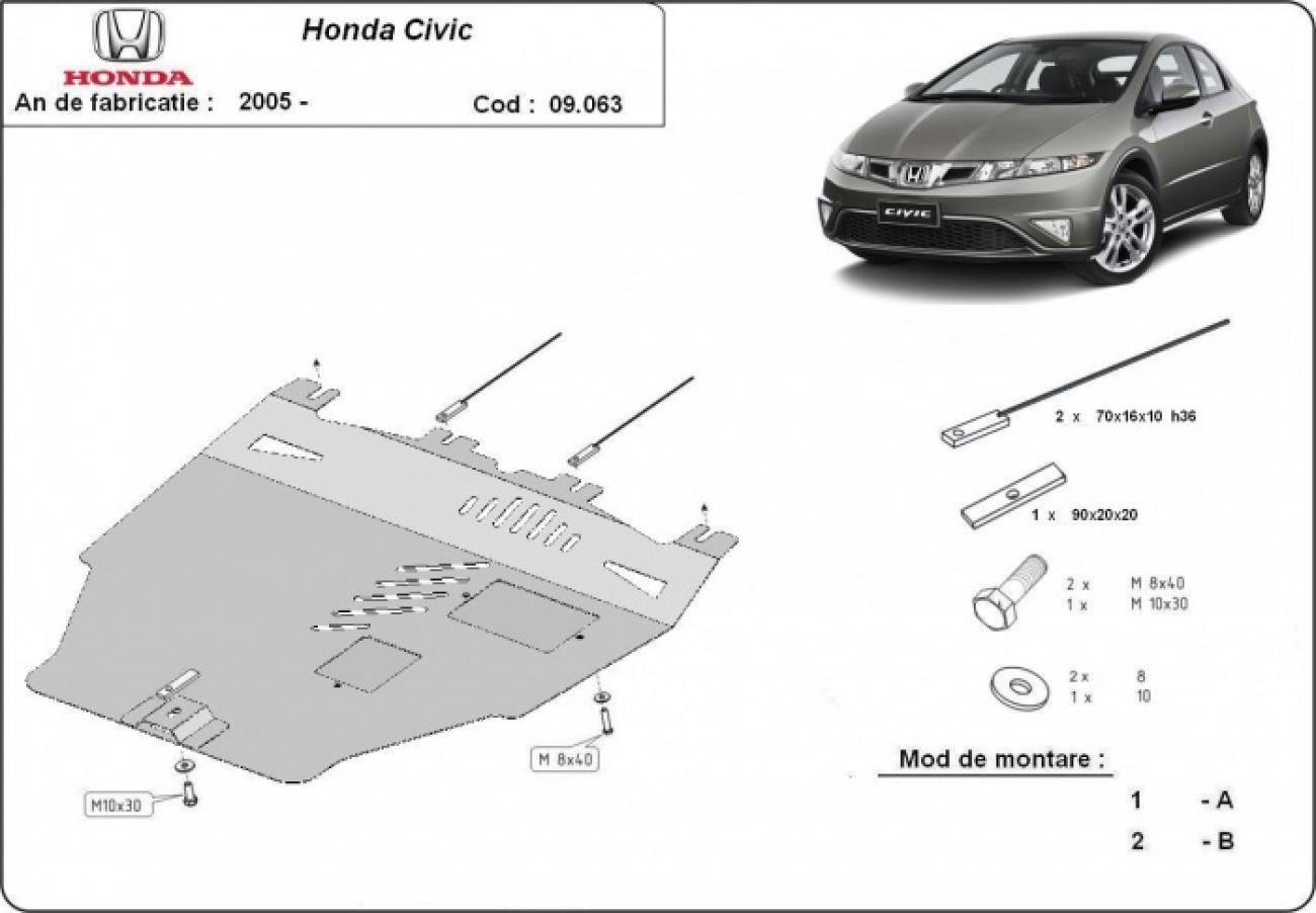 Engine skid plate Honda Civic (hayon) - 2