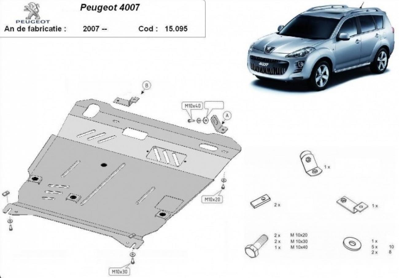 Engine skid plate Peugeot 4007 - 2
