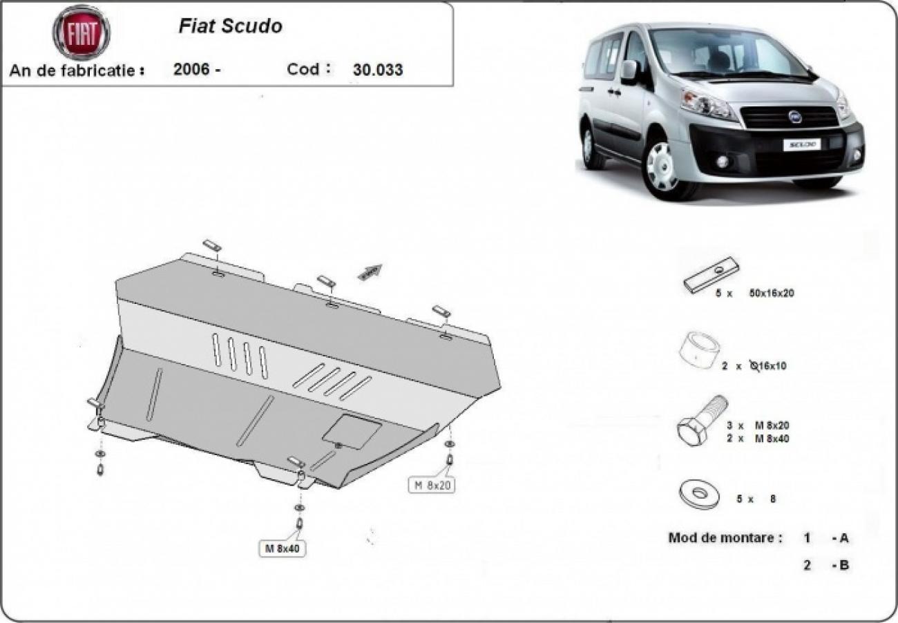 Engine and gearbox skid plate Fiat Scudo - 2