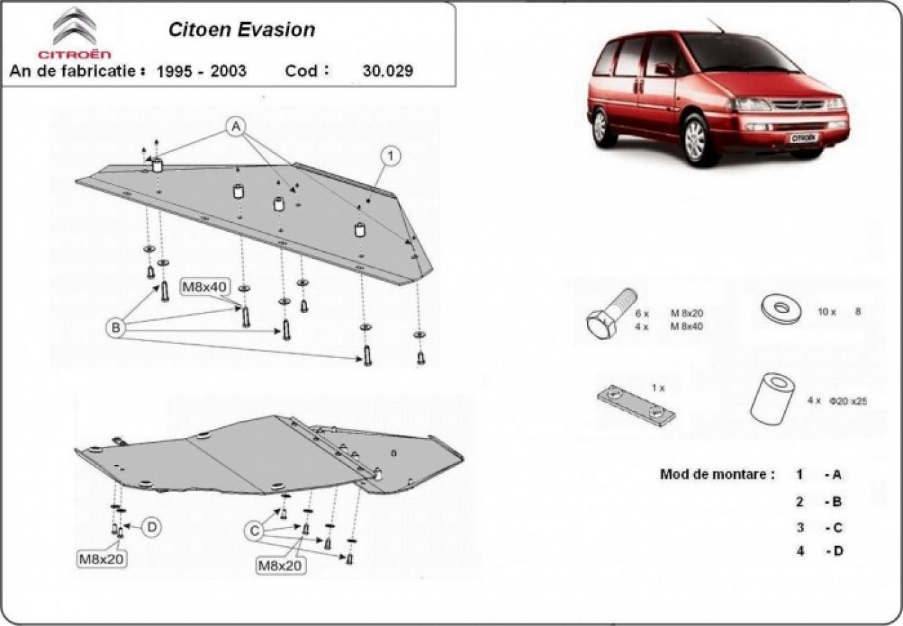 Engine skid plate Citroen Evasion - 2