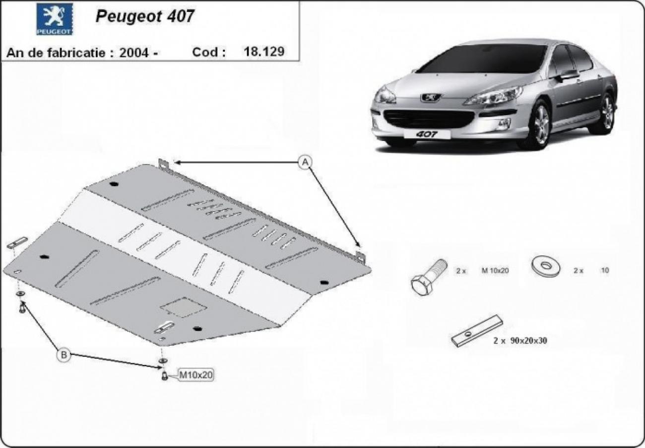 Engine skid plate Peugeot 407 - 2