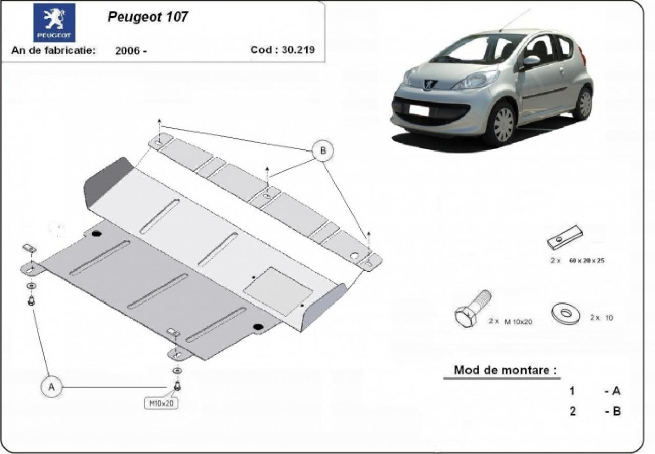 Engine skid plate Peugeot 107 - 2