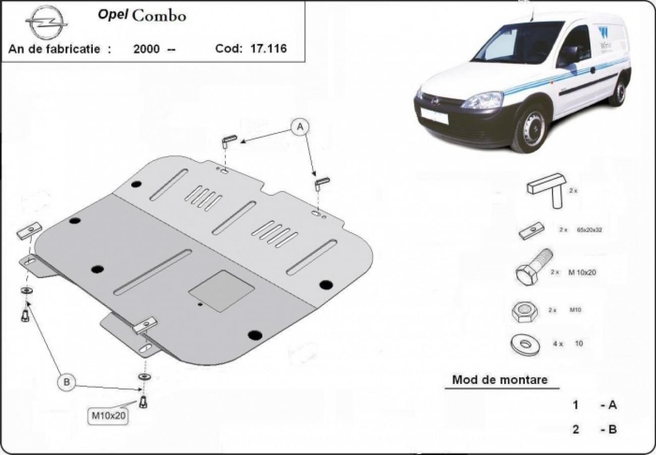 Engine skid plate Opel Combo - 2