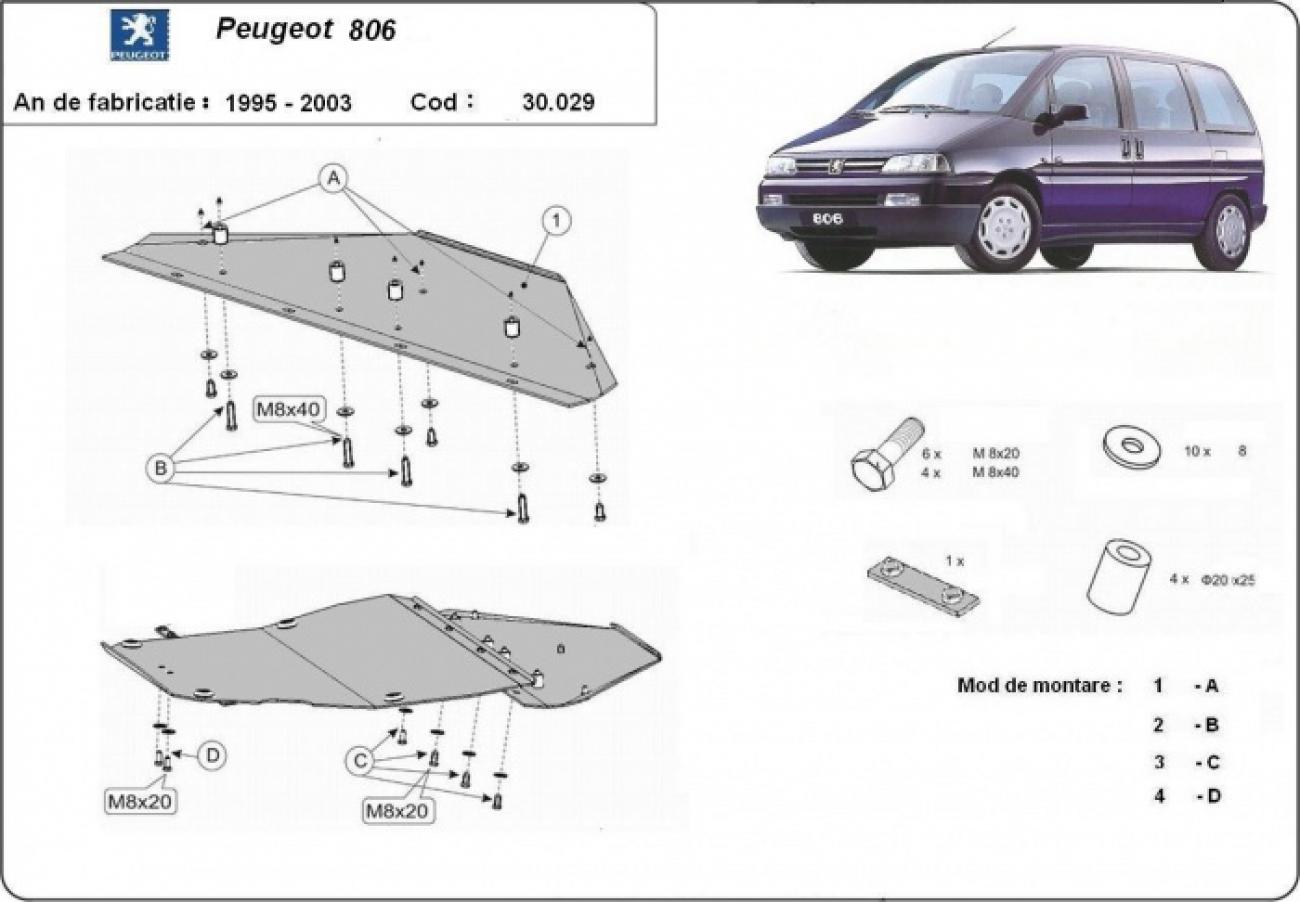 Engine skid plate Peugeot 806 - 2