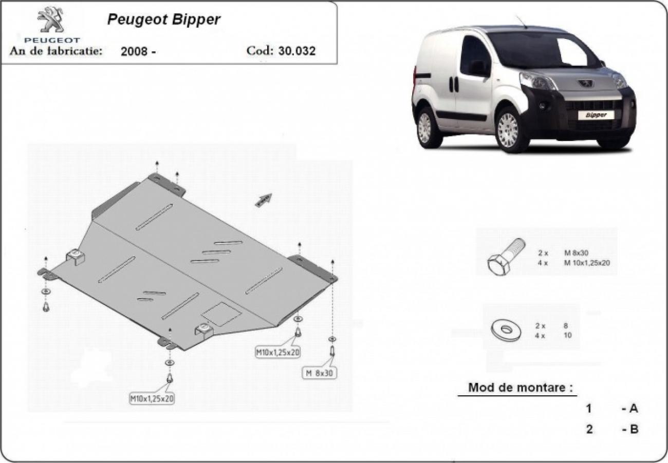 Engine skid plate Peugeot Bipper - 2