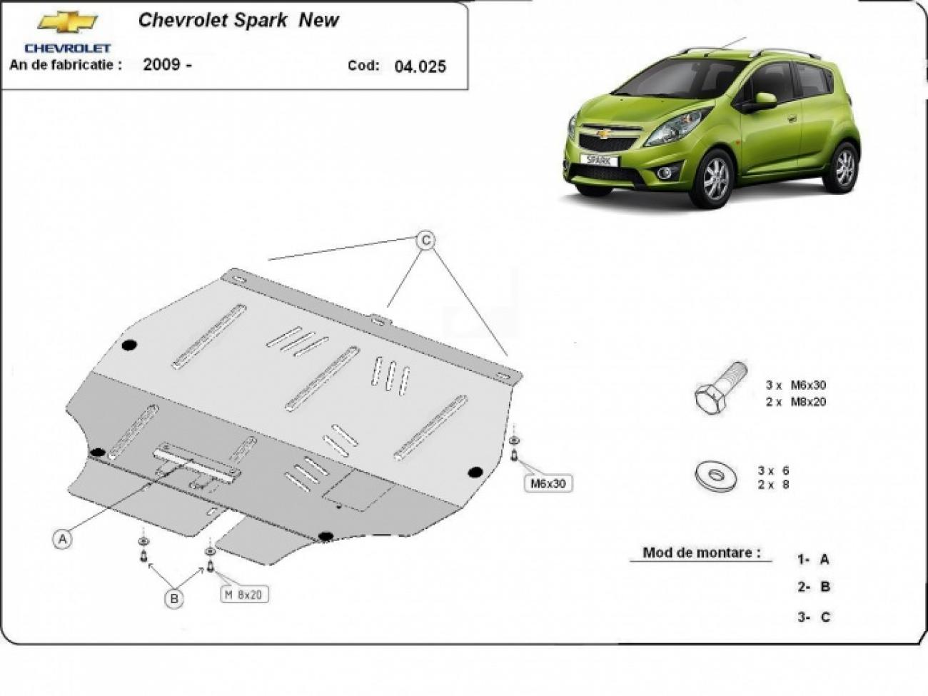 Engine skid plate Chevrolet Spark - 2