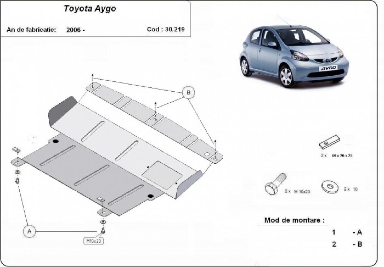 Engine skid plate Toyota Aygo AB10 - 2