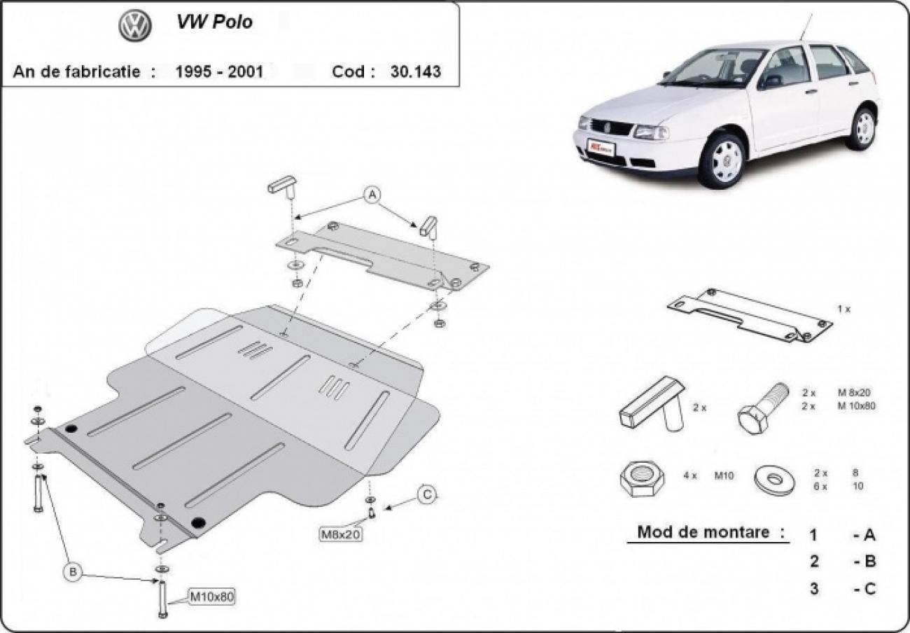 Engine skid plate Volkswagen Polo - 6N, 6N1, 6K, Classic, Variant - 2