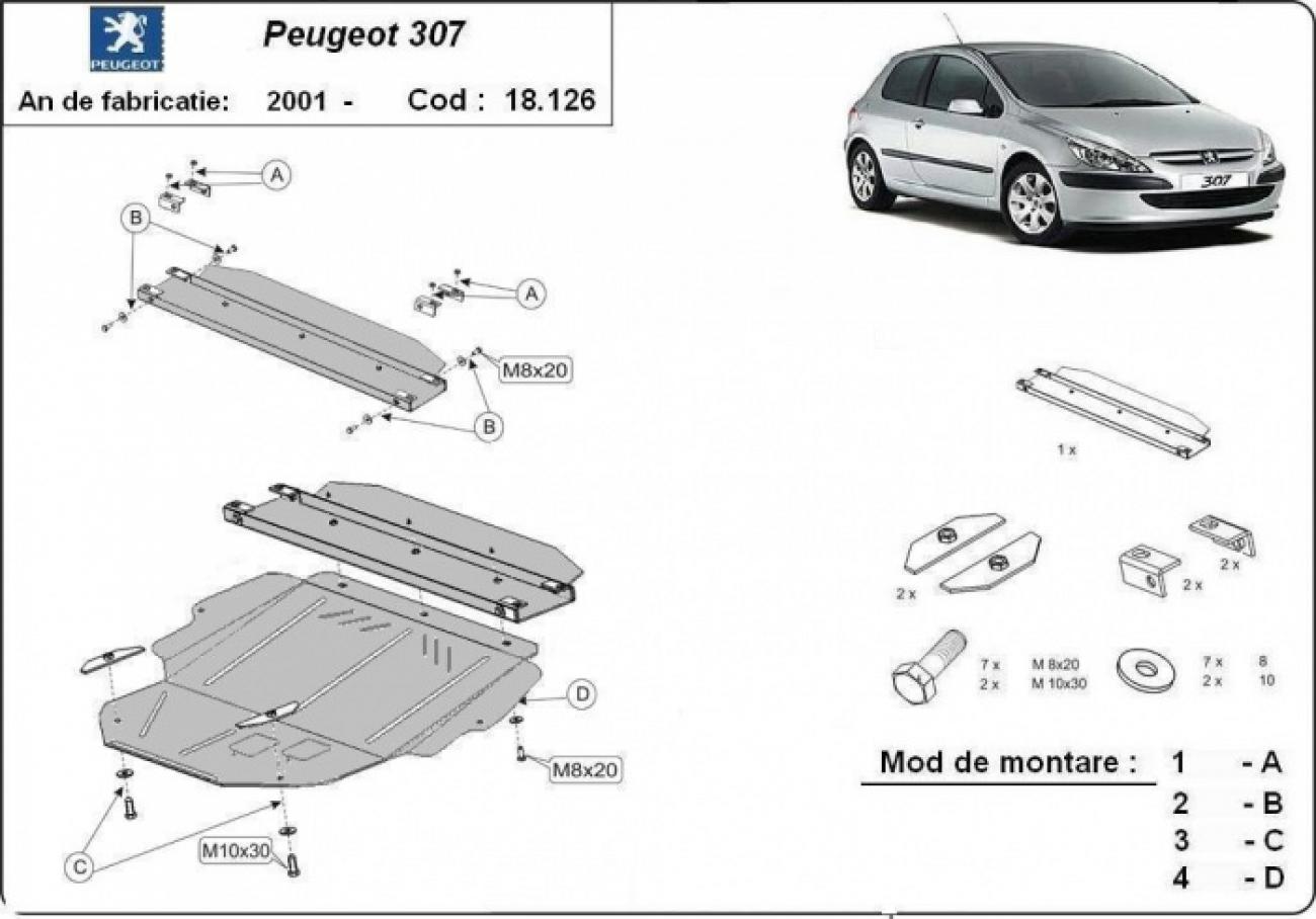 Engine skid plate Peugeot 307 - 2