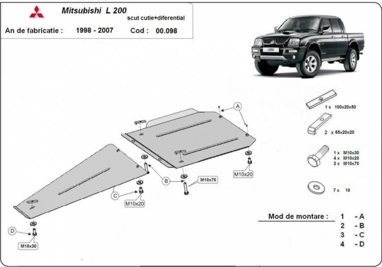 Gearbox and differential skid plate Mitsubishi L 200 - 3