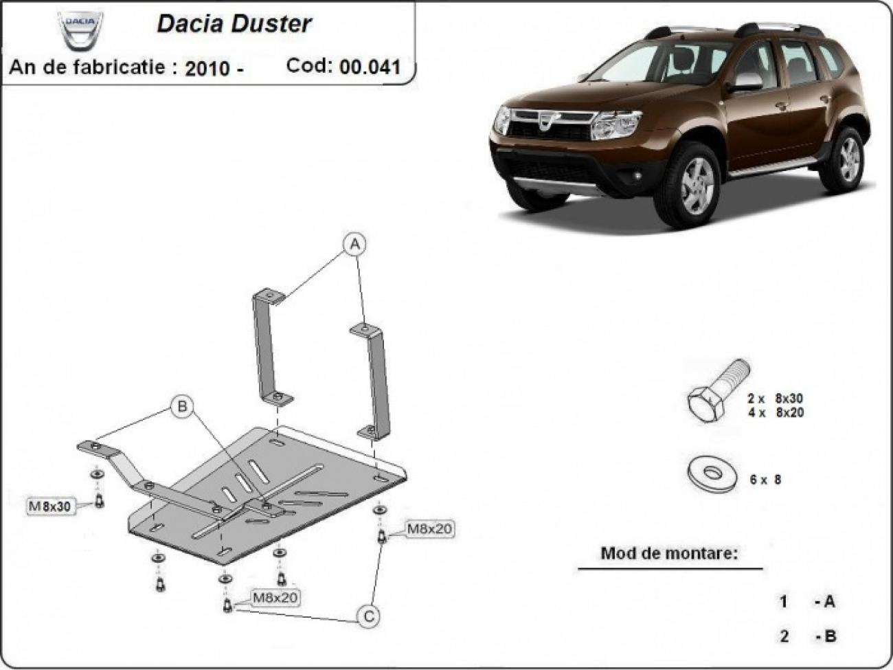 Differential skid plate Dacia Duster - 2
