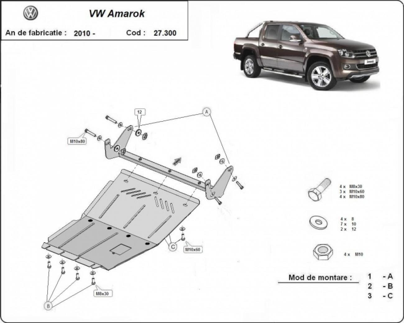 Engine skid plate Volkswagen Amarok - 2