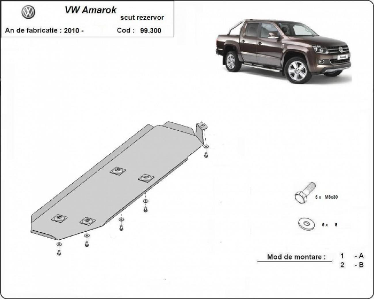 Fuel tank skid plate Volkswagen Amarok - 2