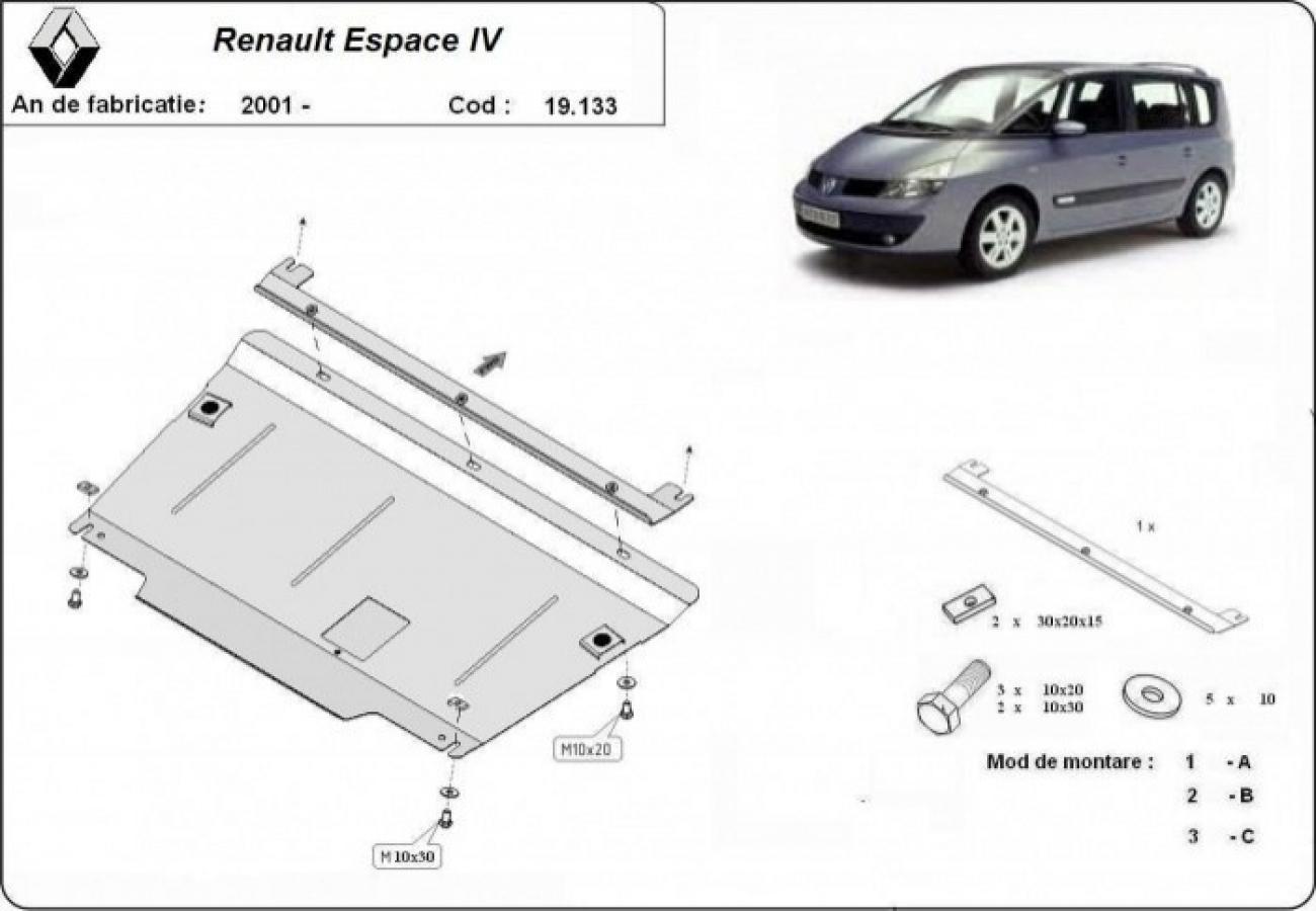 Engine skid plate Renault Espace 4 - 2