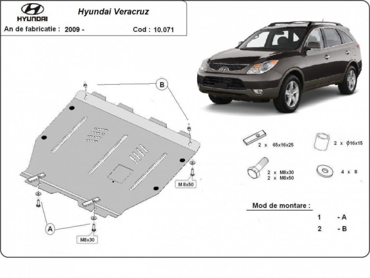 Engine skid plate Hyundai Veracruz - 2