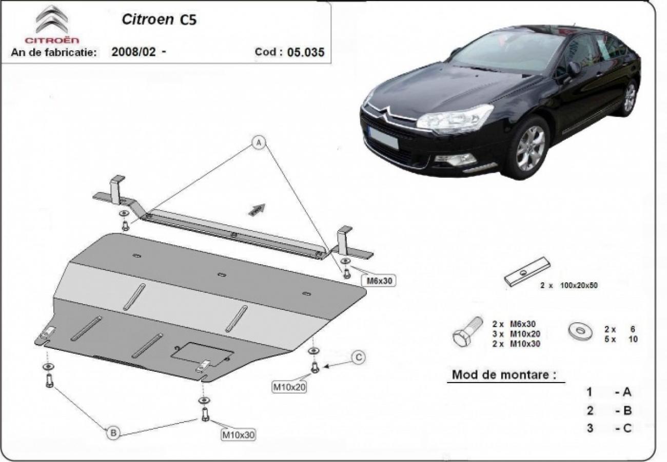 Engine skid plate citroen C5 - 2
