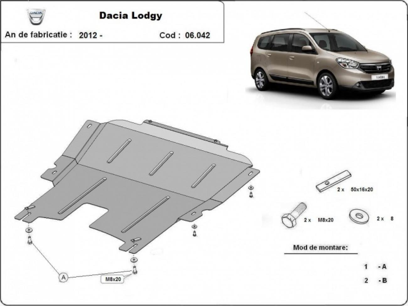 Engine skid plate Dacia Lodgy - 2