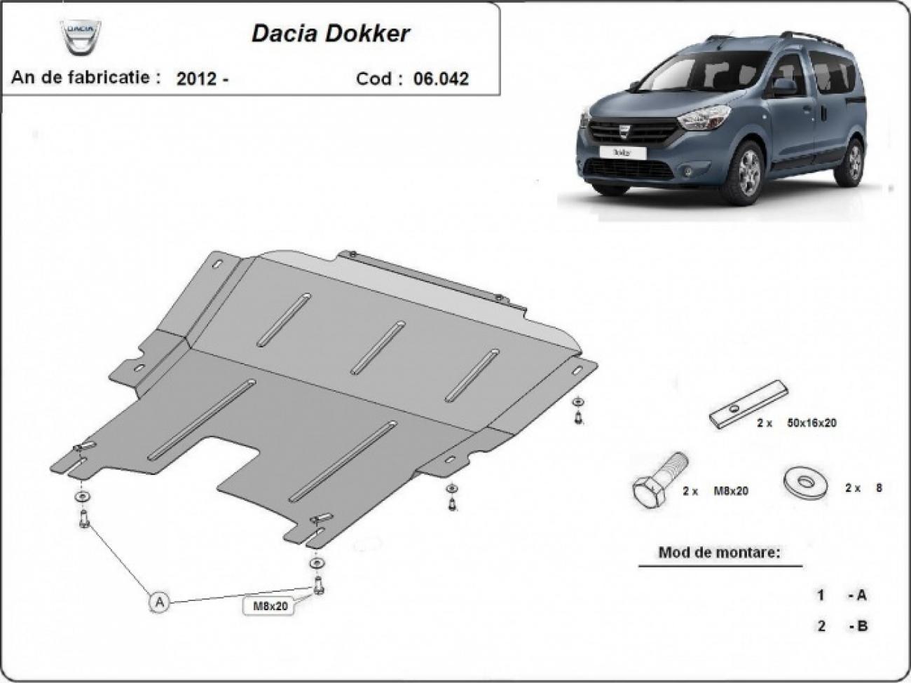 Engine skid plate Dacia Dokker - 2