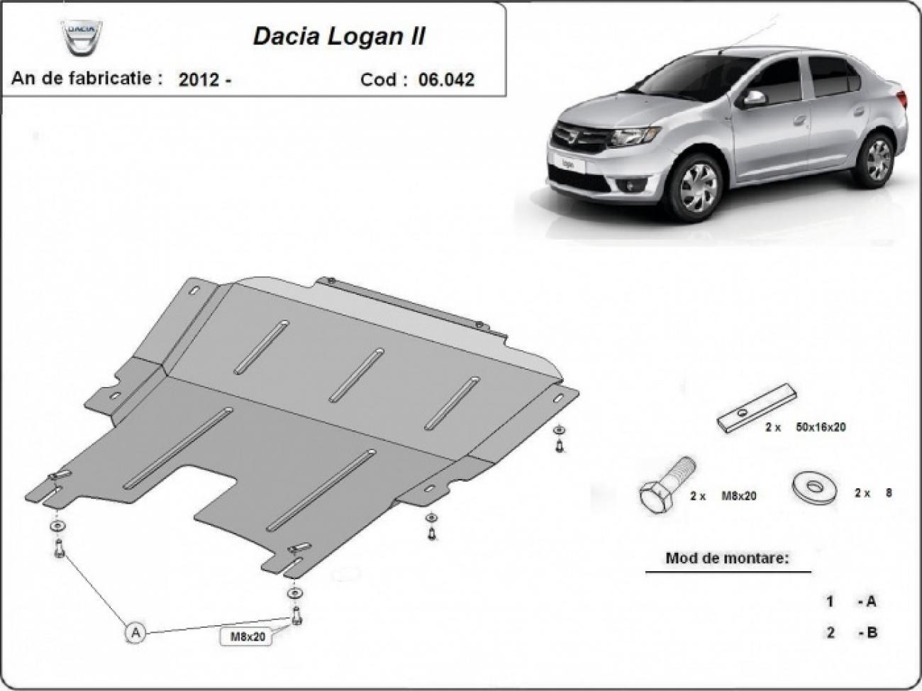 Engine skid plate Dacia Logan 2 - 2