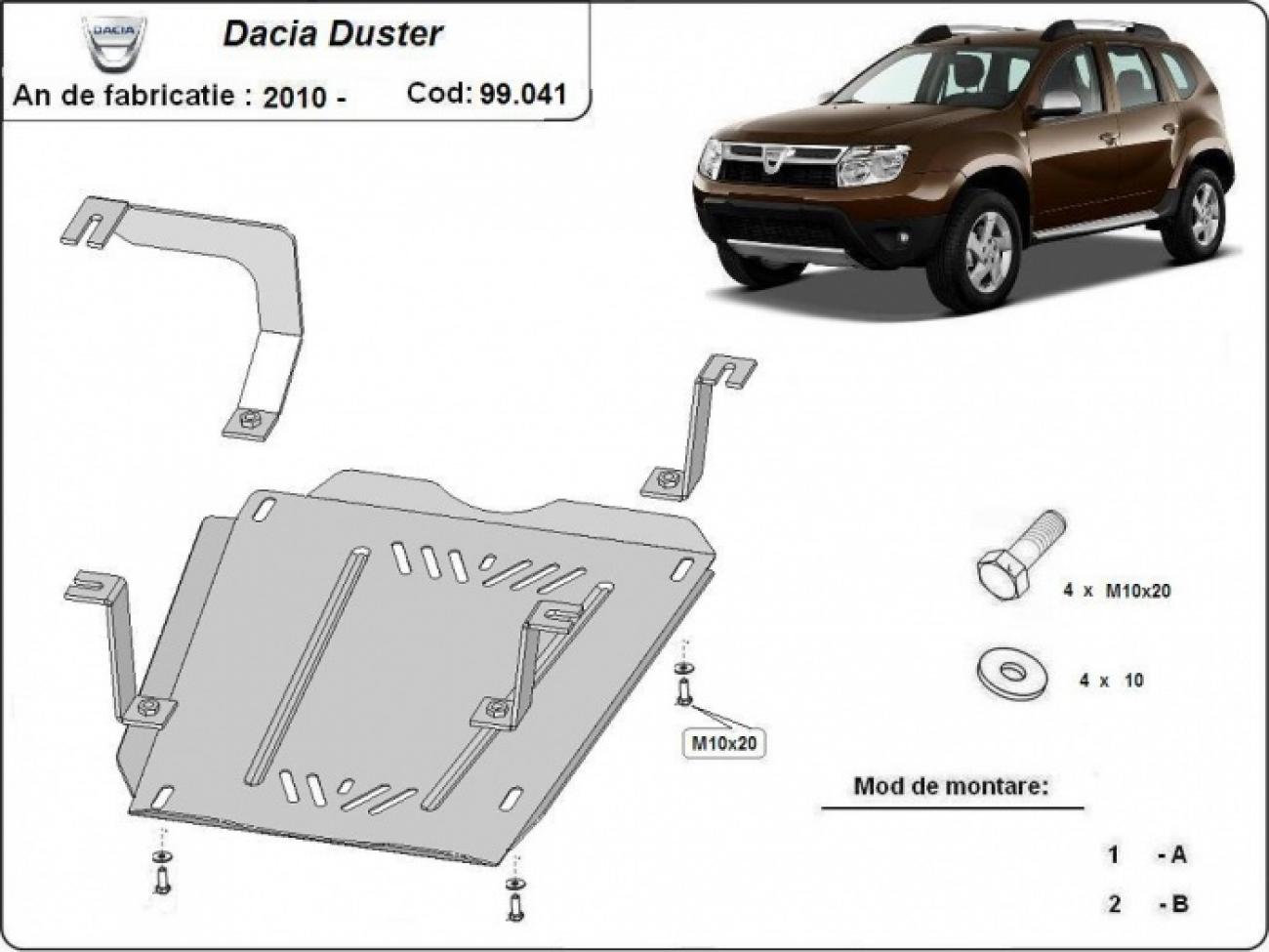 Fuel tank skid plate Dacia Duster - 2