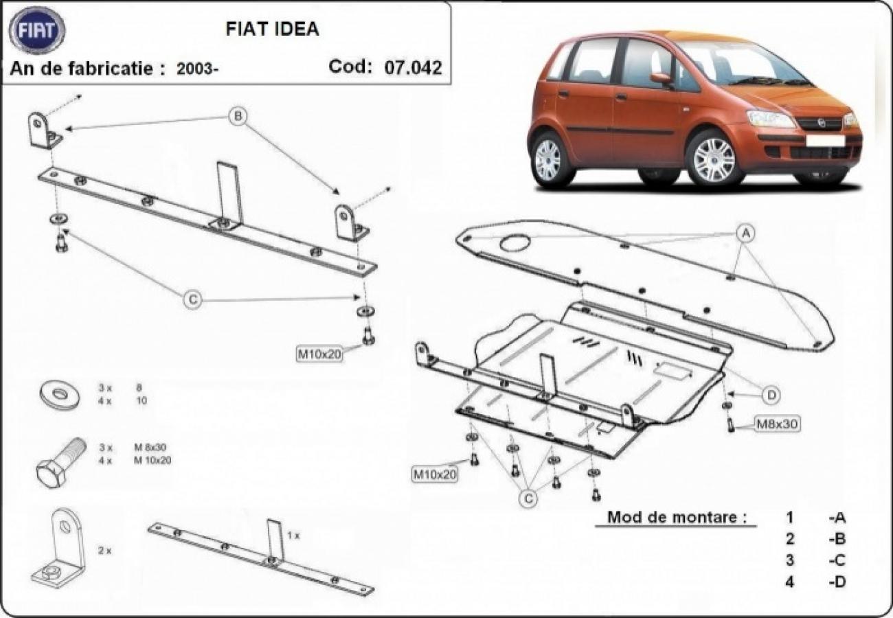 Engine, gearbox and differential skid plate Fiat Idea - 2