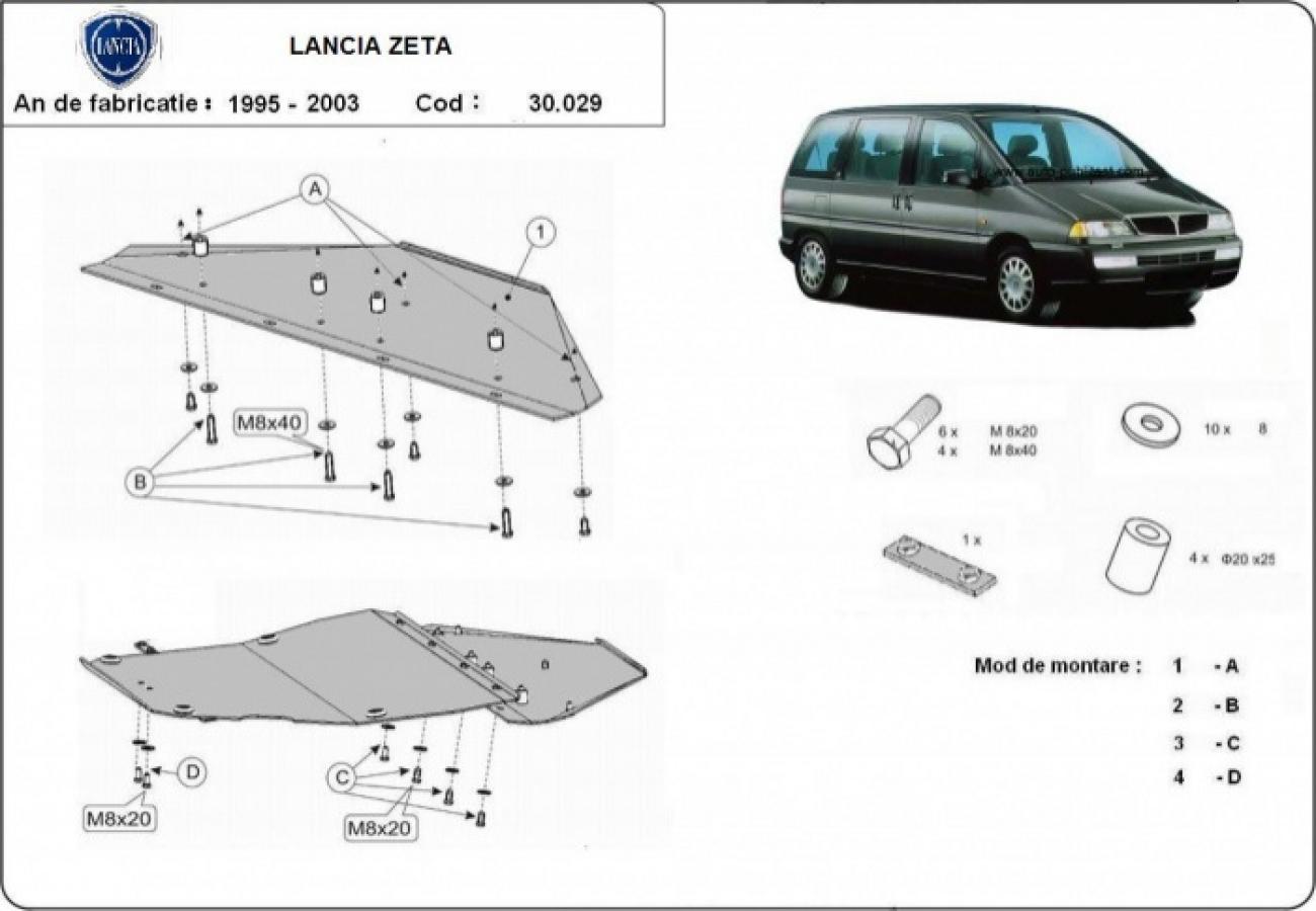 Engine and gearbox skid plate Lancia Zeta - 2