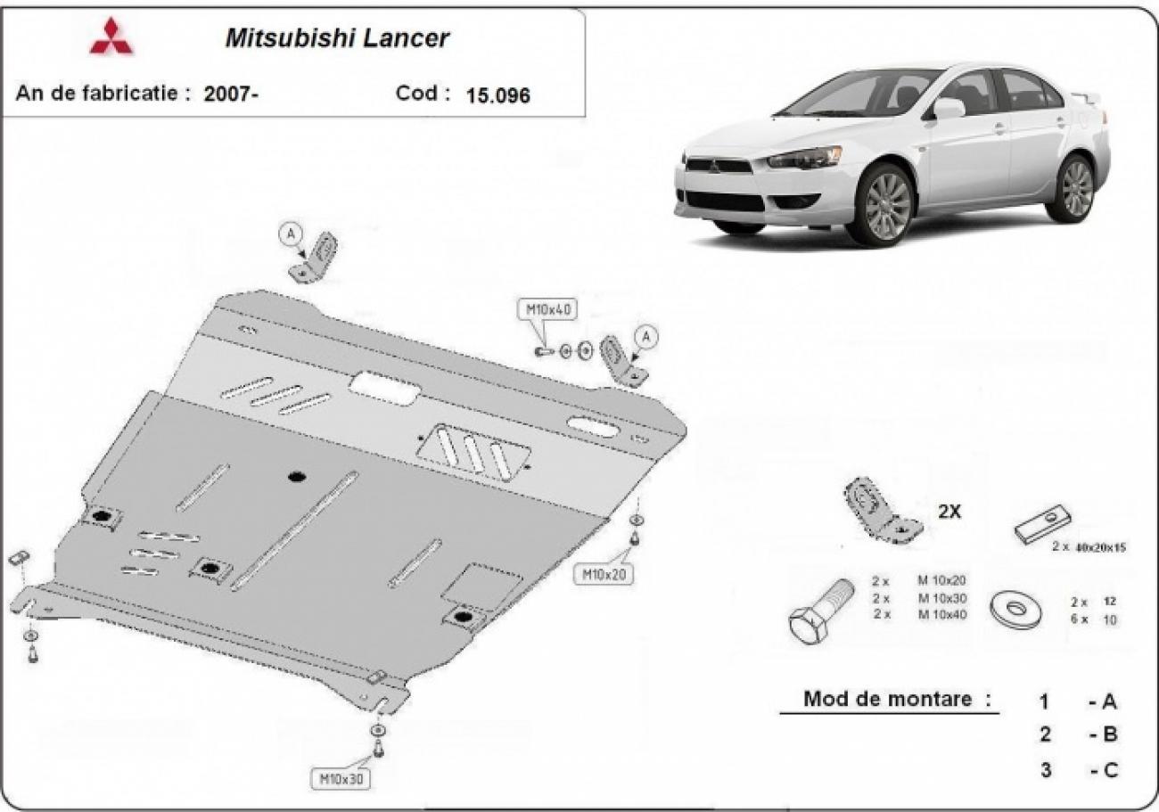 Engine and gearbox skid plate Mitsubishi Lancer - 2