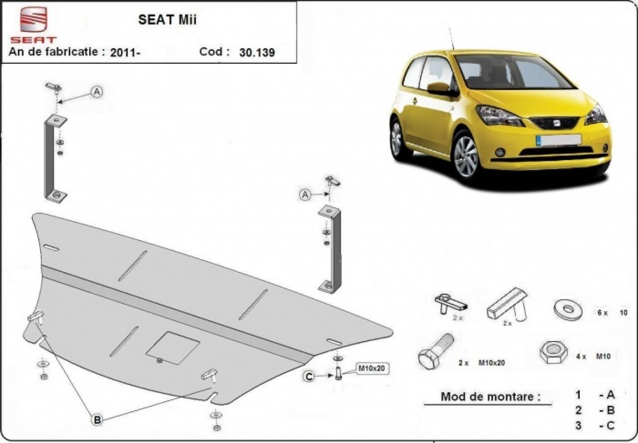 Engine and gearbox skid plate Seat Mii - 2
