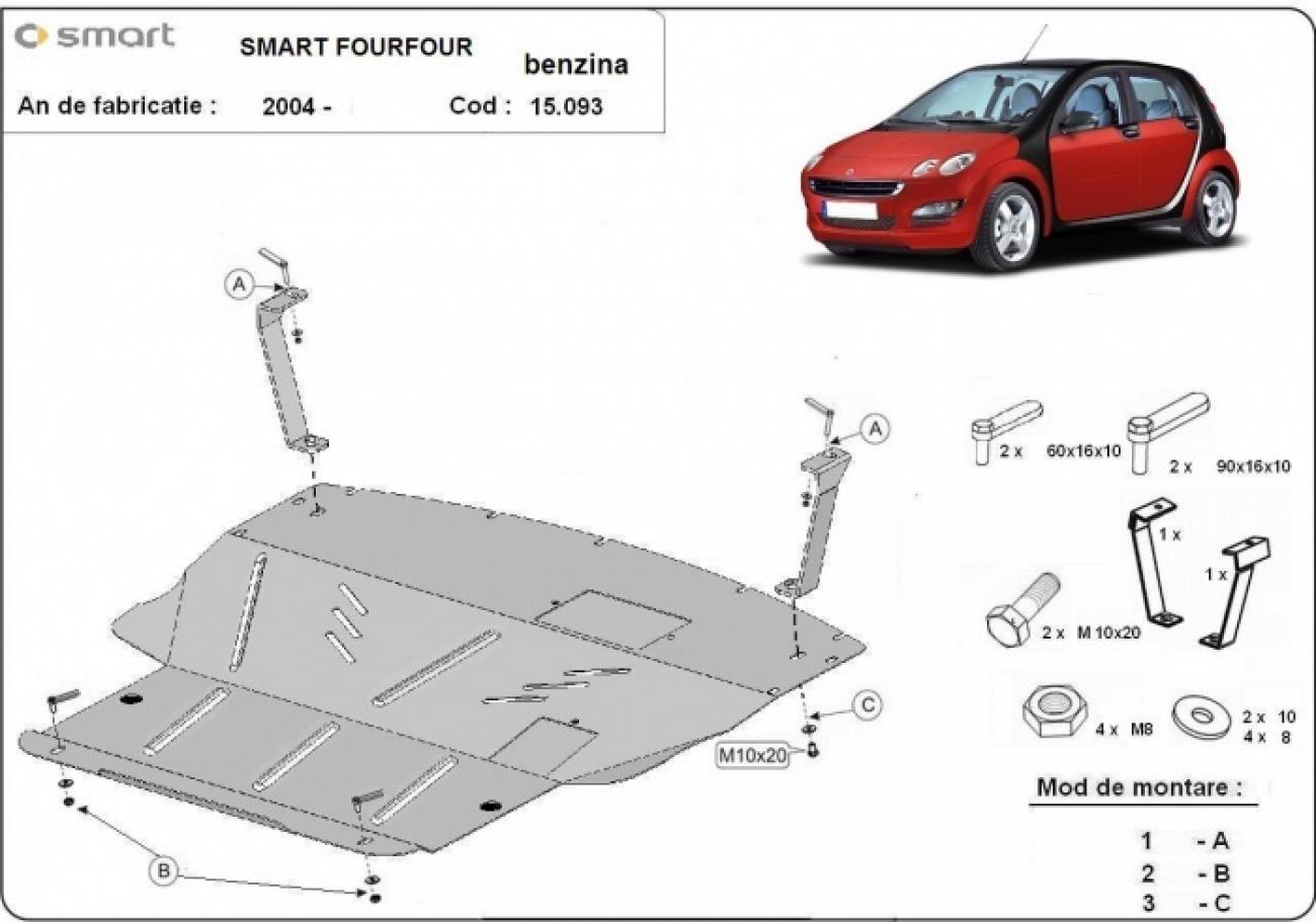 Engine and gearbox skid plate Smart FourFour petrol - 2