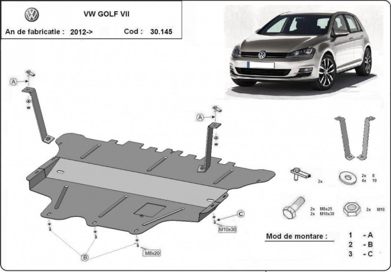Engine and gearbox skid plate VW Golf 7 - manual gearbox - 2