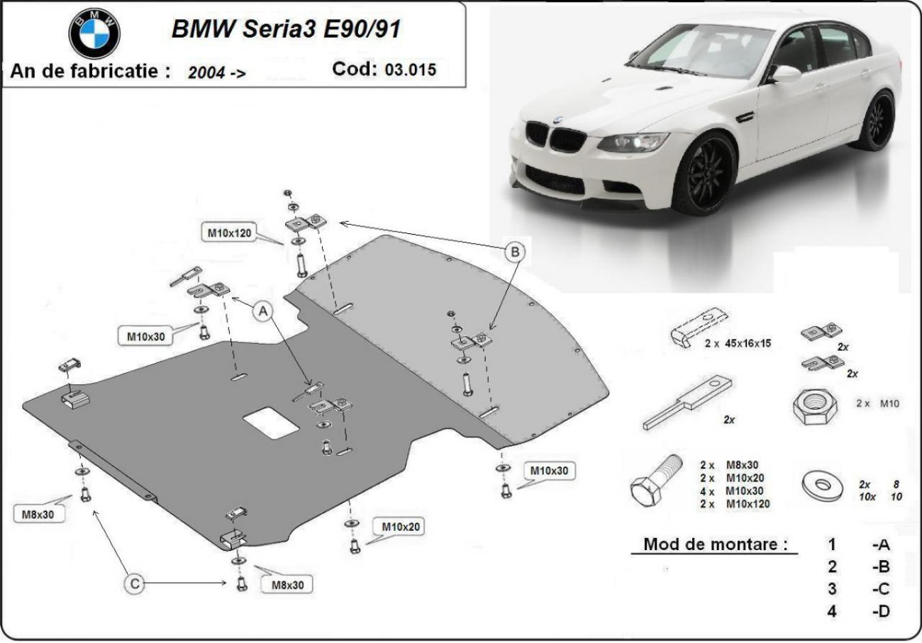 Engine skid plate BMW Seria 3 E90/91 - 2