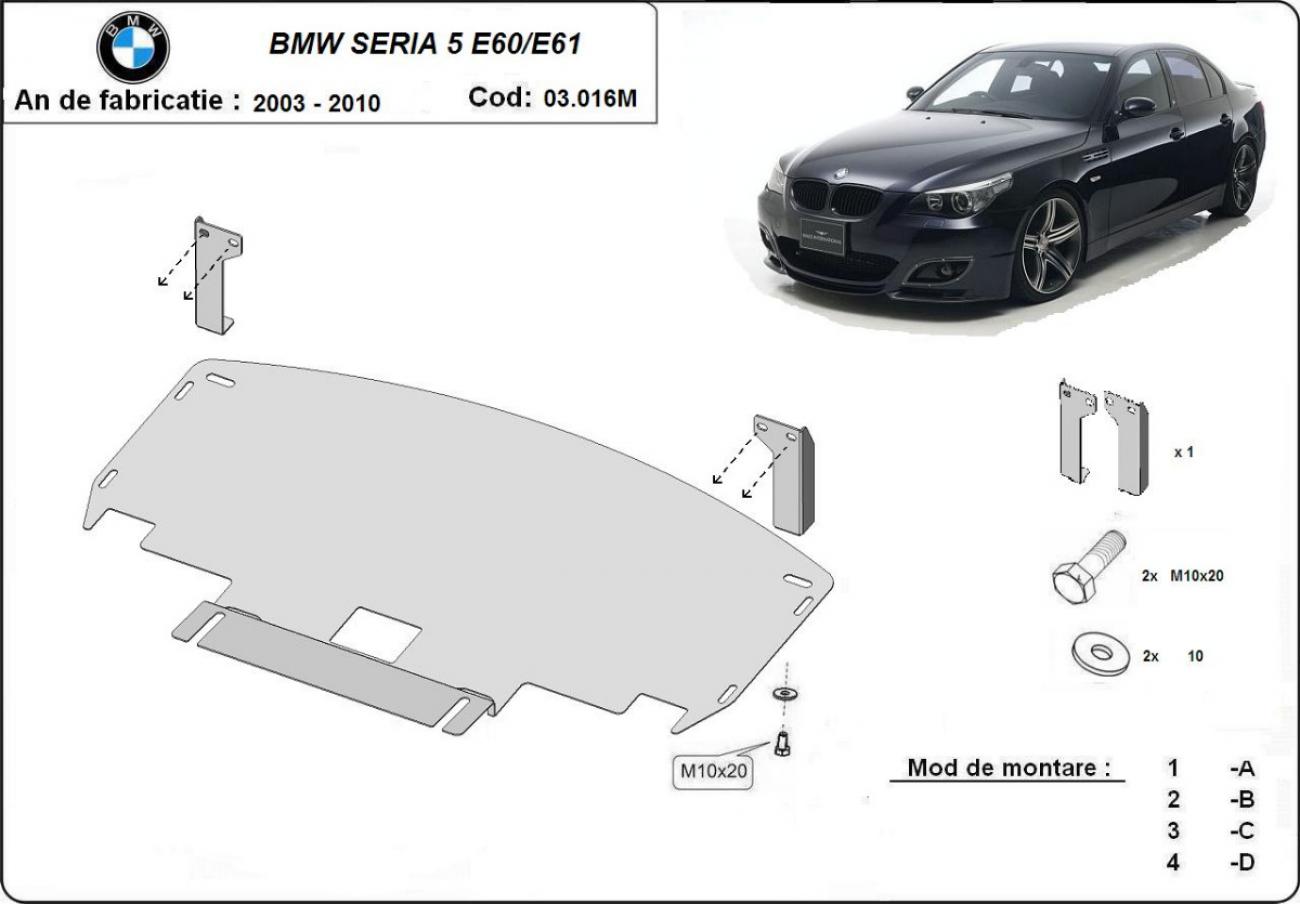 Engine skid plate BMW Seria 5 E60/E61 with M bumper - 2