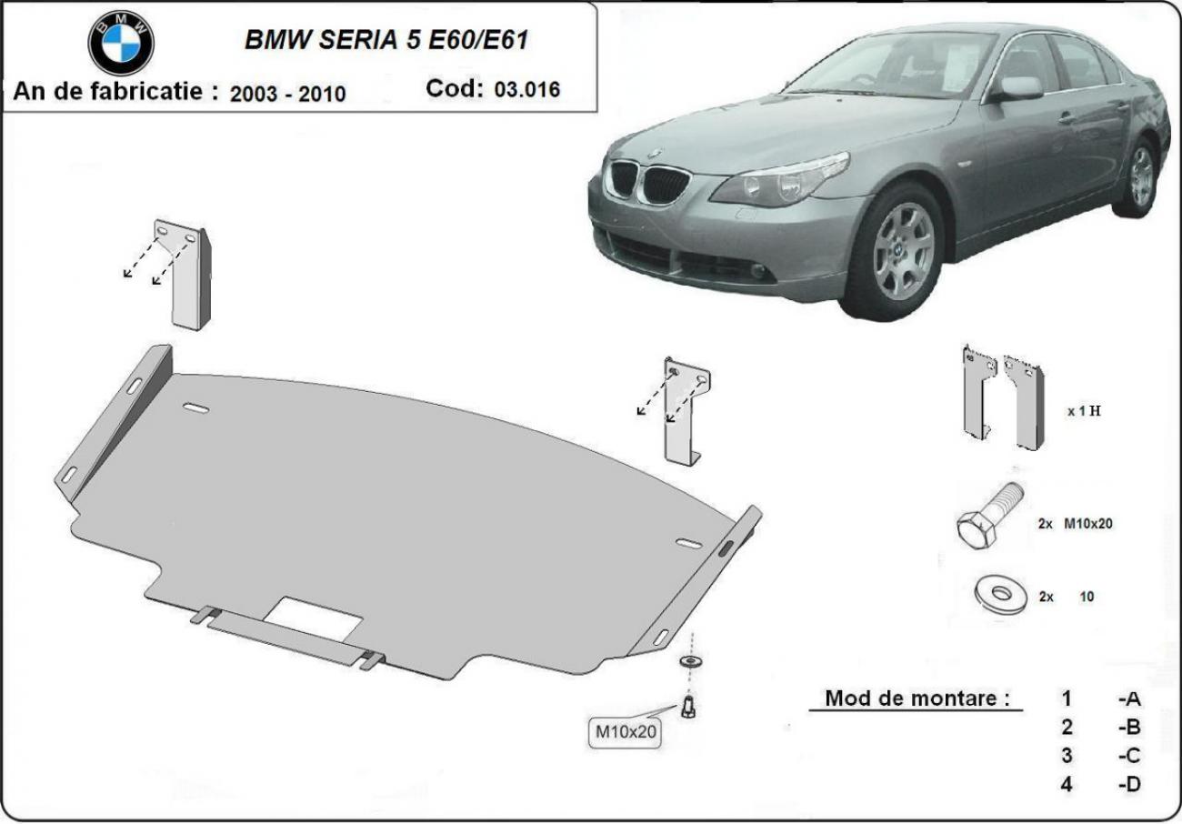 Engine skid plate BMW Seria 5 E60/E61 with normal bumper - 2