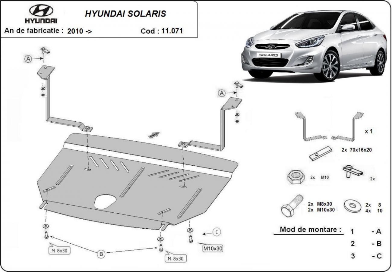 Engine skid plate Hyundai Solaris - 2