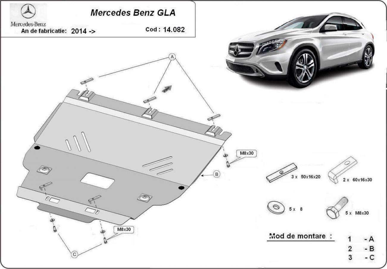 Engine skid plate Mercedes GLA X156 - 2
