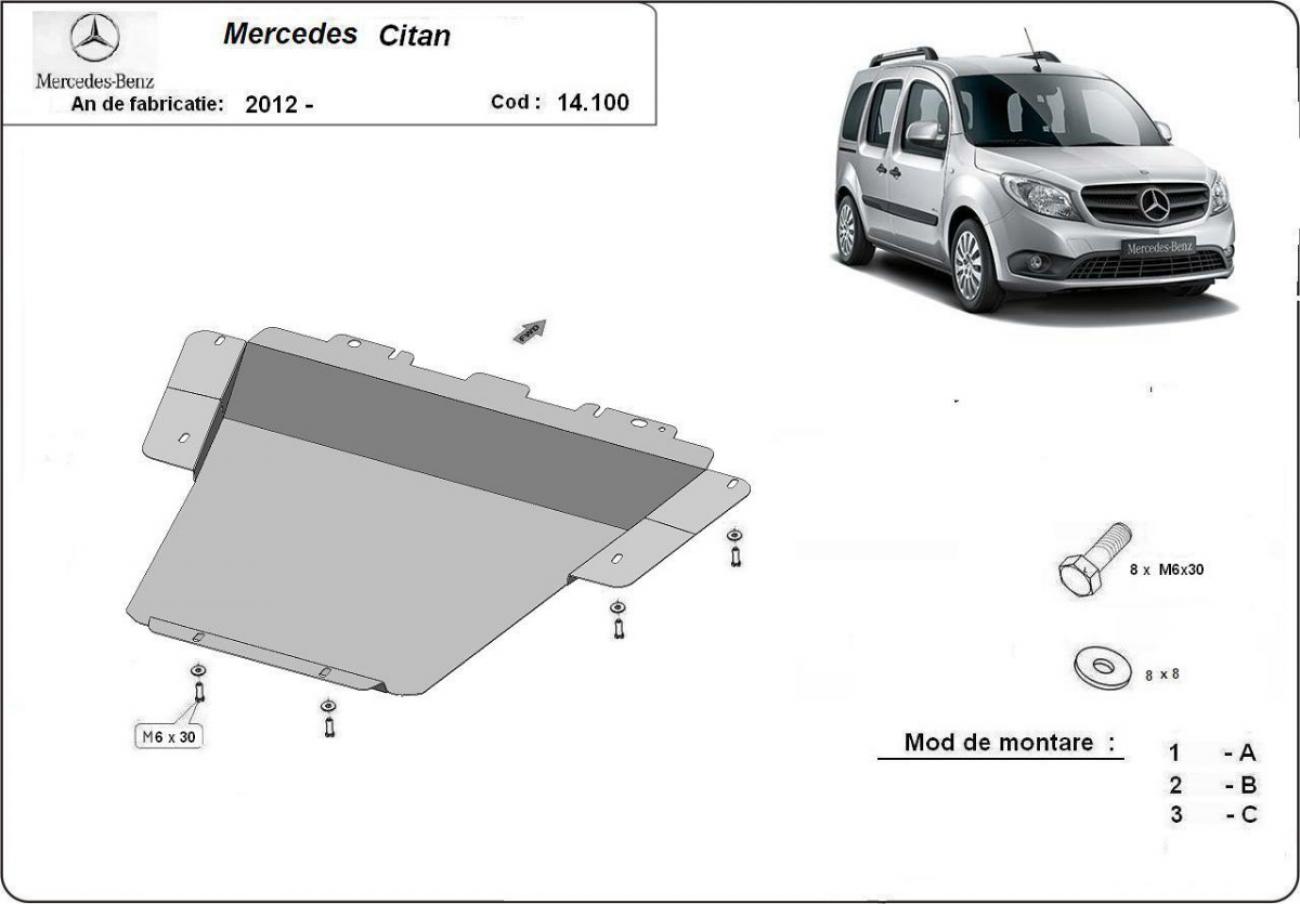 Engine skid plate Mercedes Citan - 2