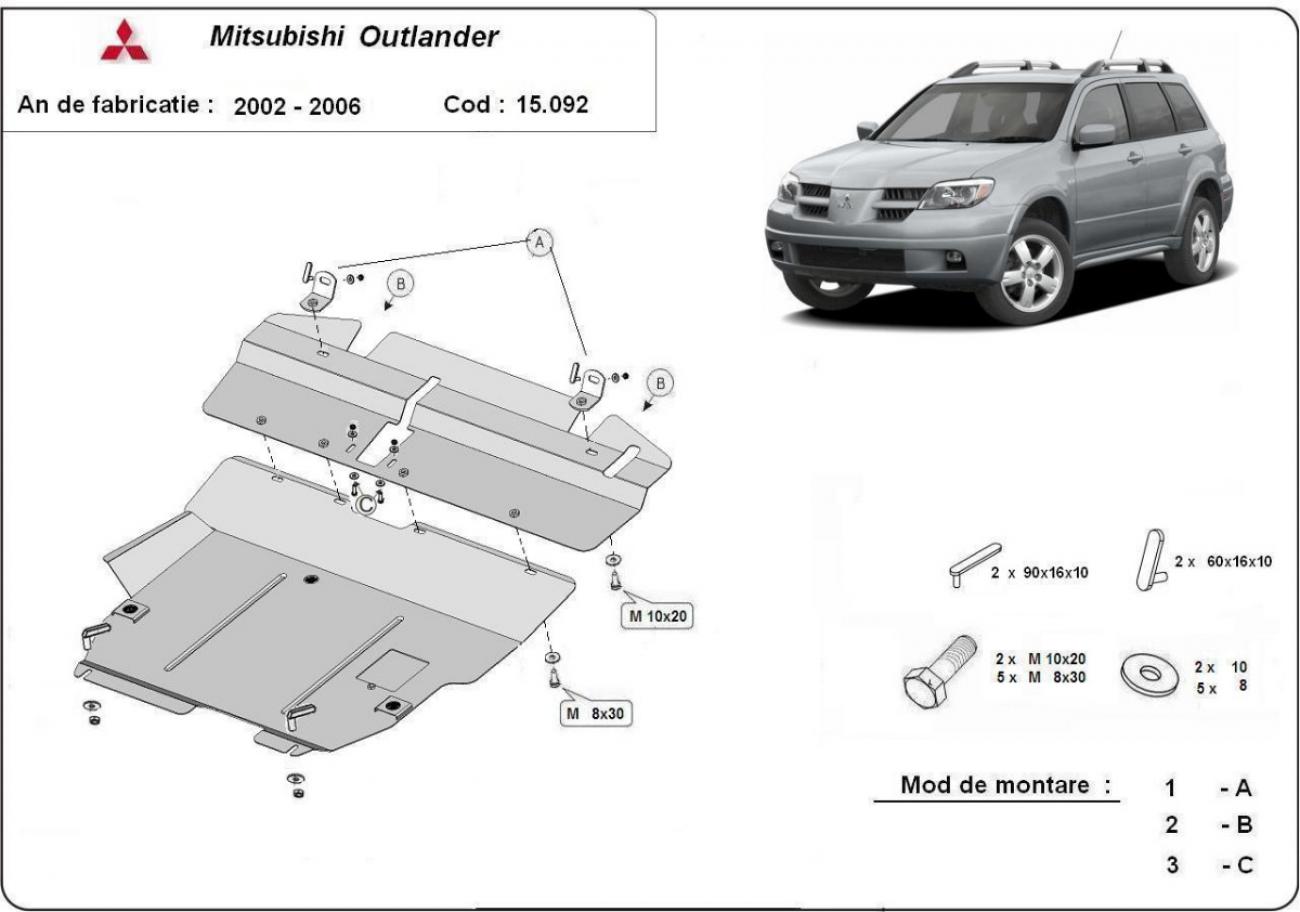 Engine skid plate Mitsubishi Outlander - 2