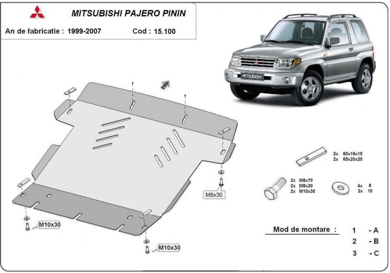 Engine skid plate Mitsubishi Pajero Pinin - 2