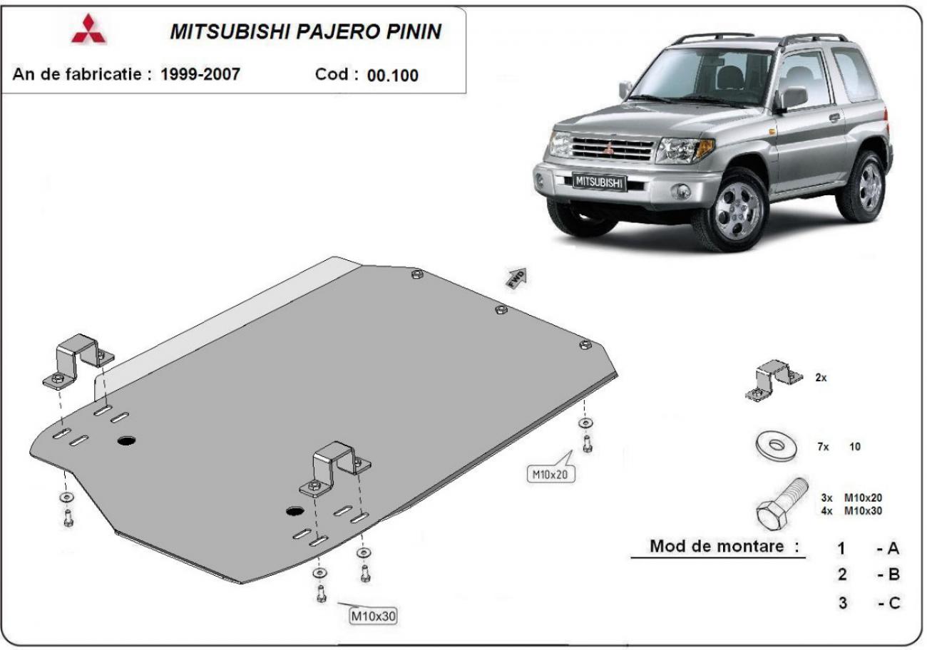 Gearbox skid plate for Mitsubishi Pajero Pinin - 2