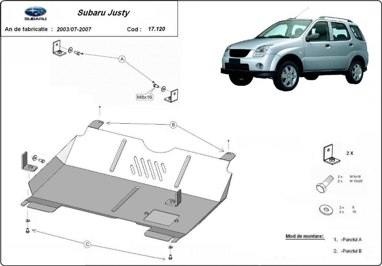 Engine skid plate Subaru Justy - 2