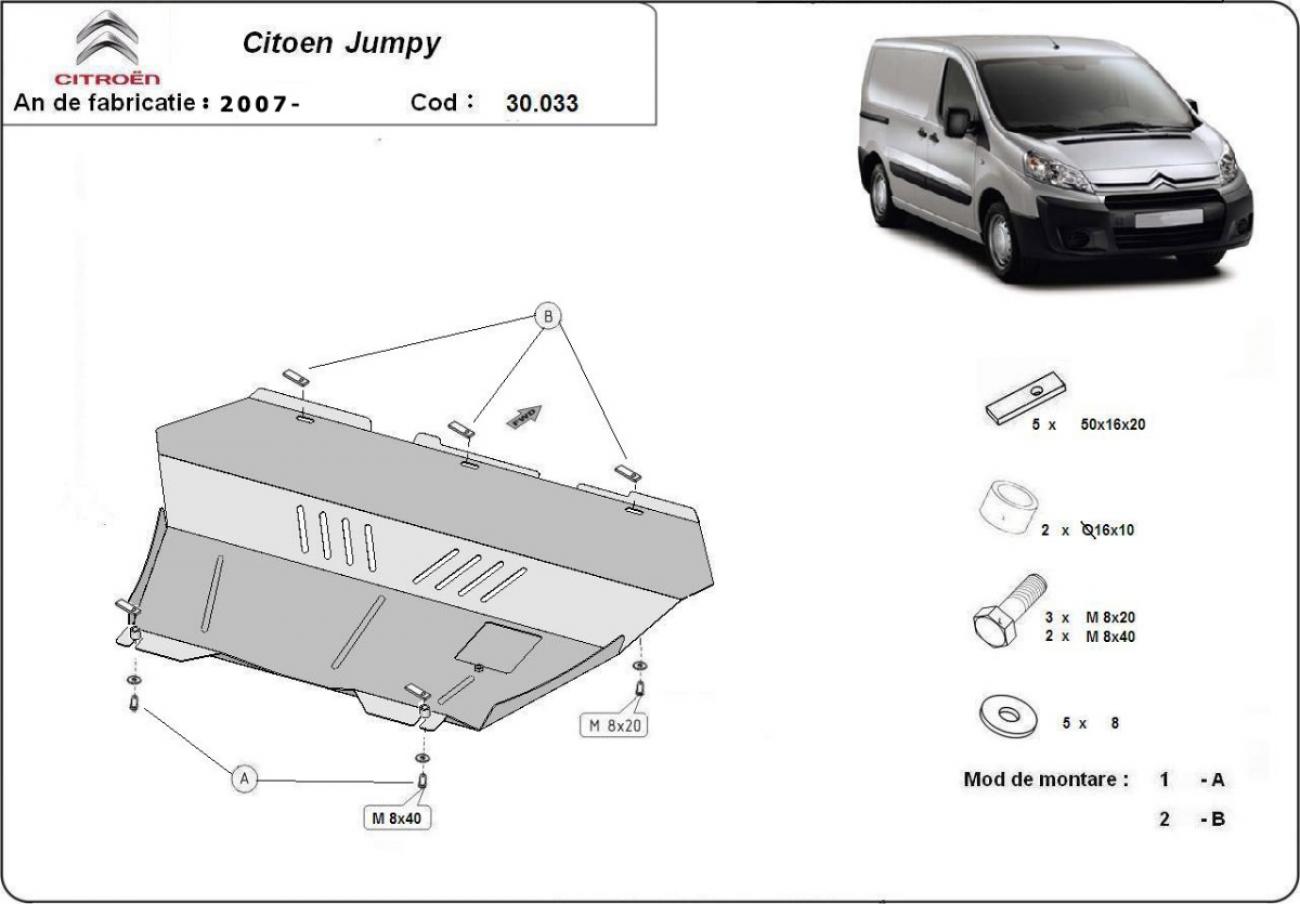 Engine and gearbox skid plate Citroen Jumpy - 2