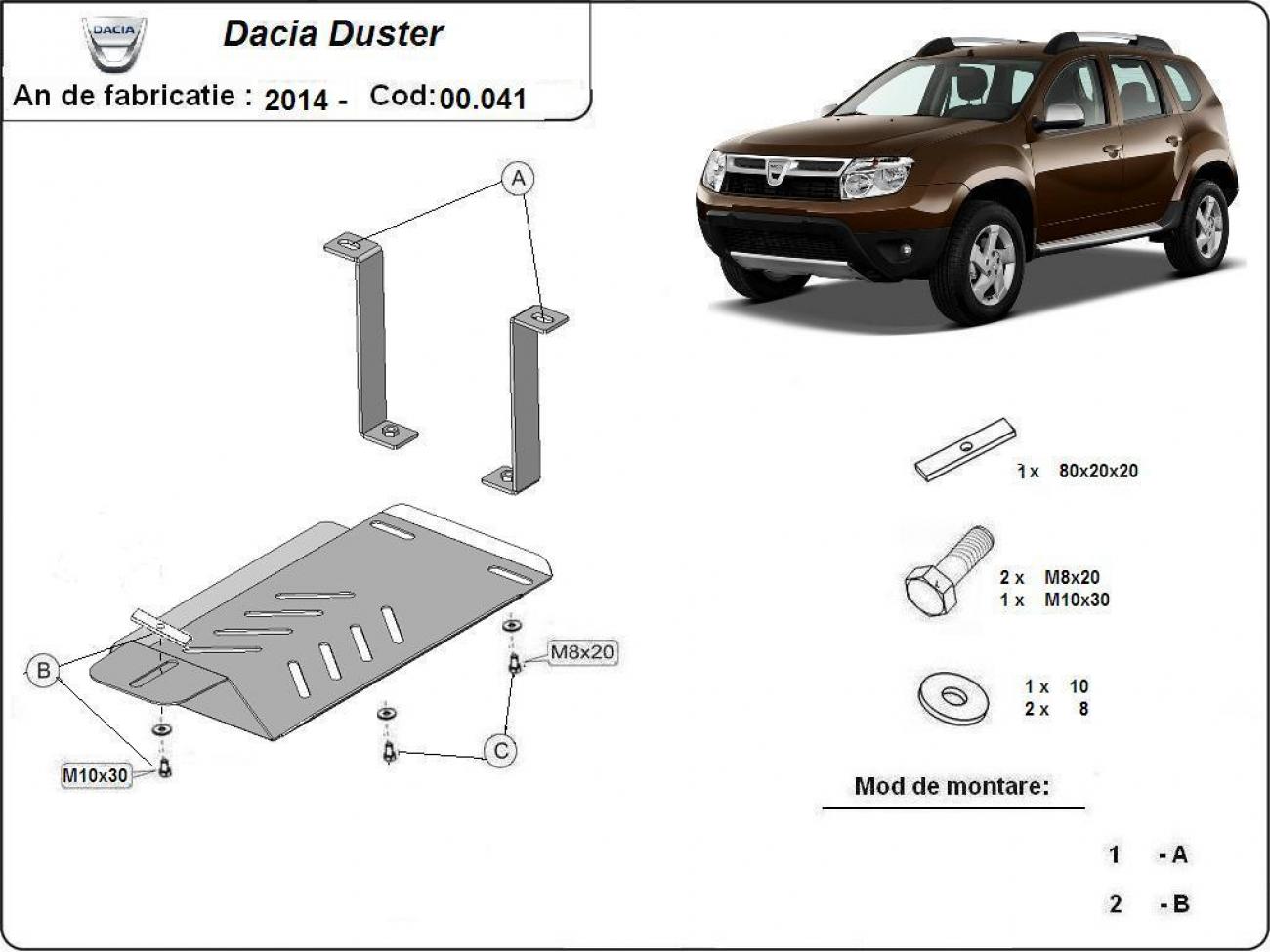 Differential skid plate Dacia Duster 4x4 - 2
