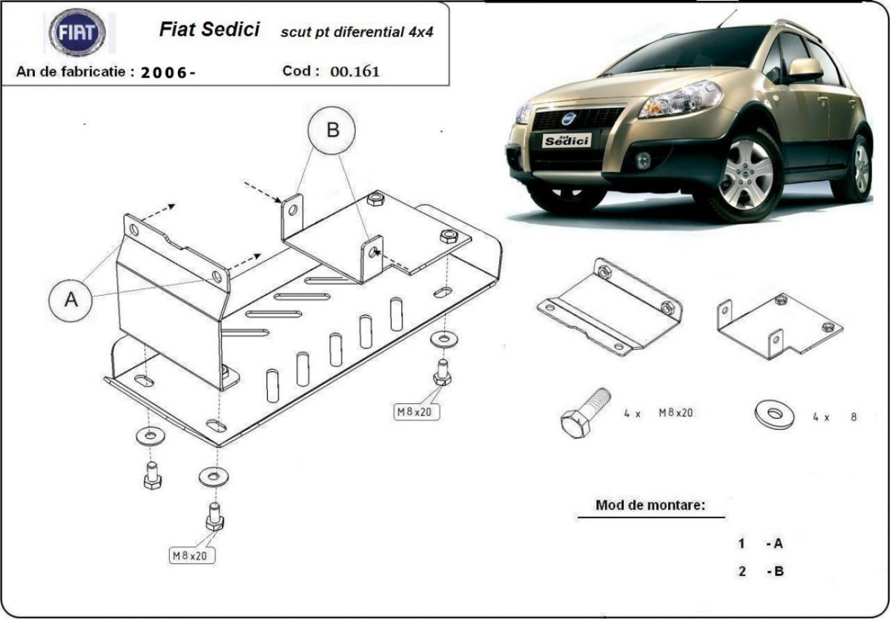 Differential skid plate Fiat Sedici - 2