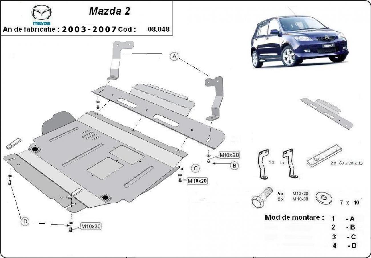 Engine and gearbox skid plate Mazda 2 - 2