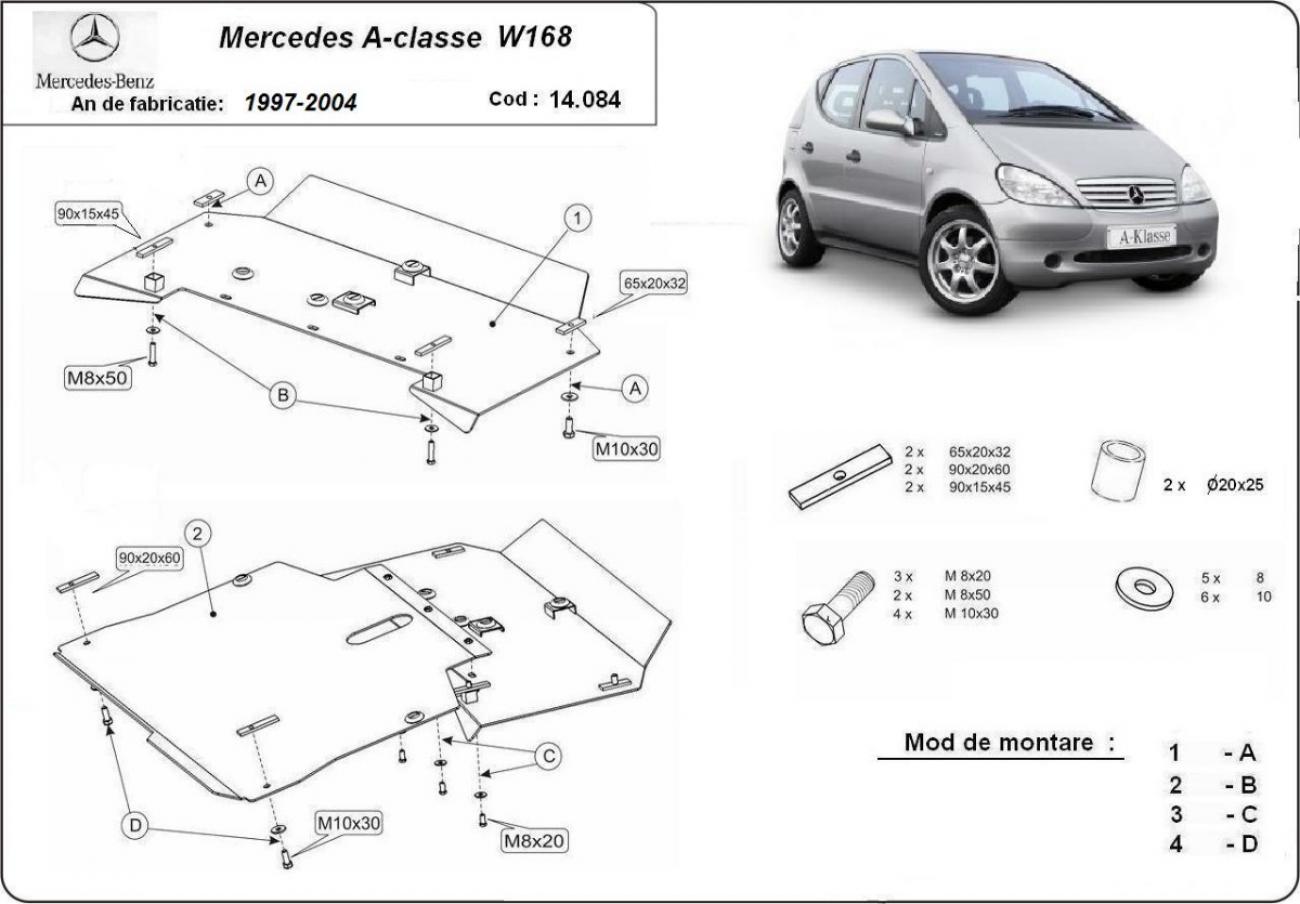 Engine skid plate Mercedes A-Class W168 - 2