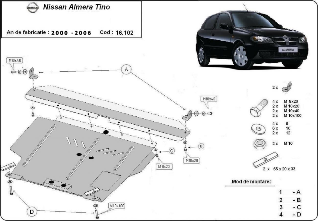 Engine skid plate Nissan Almera Tino - 2