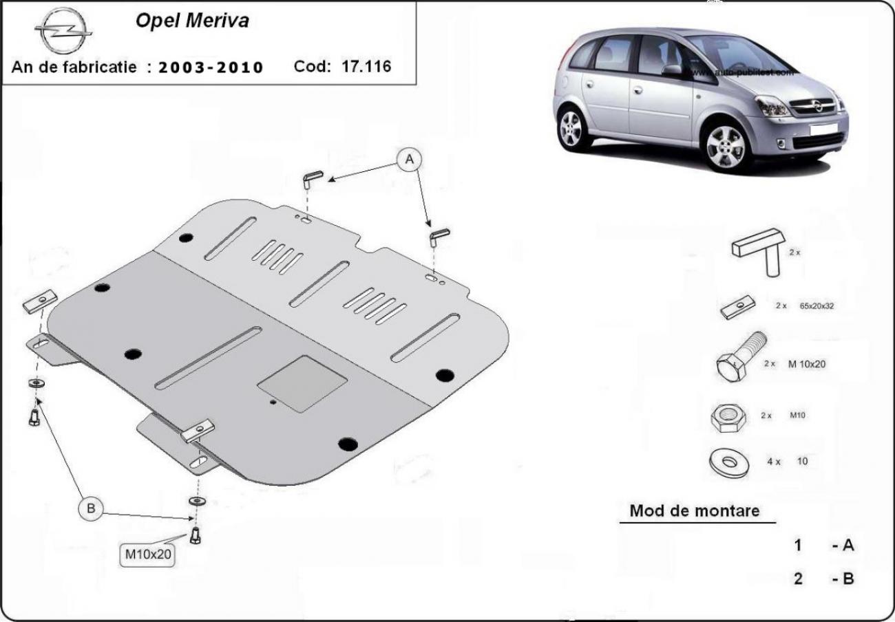 Engine skid plate Opel Meriva A - 2